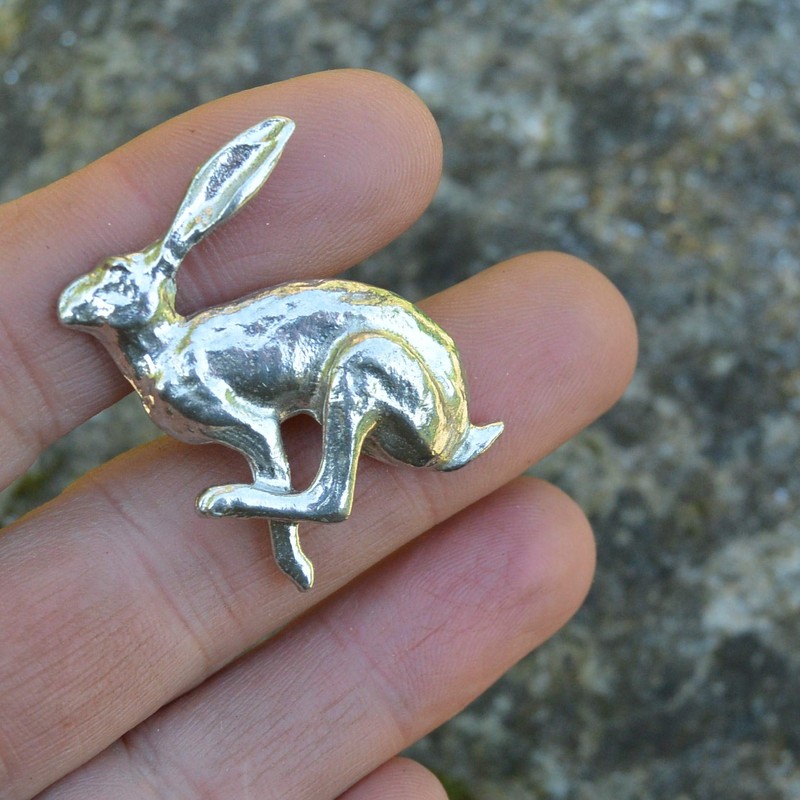 Running Hare Kitchen Knobs, Hare Drawer Knob, Cabinet Knobs, Handmade,
