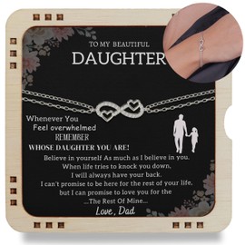 Happy Hamp To My Daughter Bracelet From Dad With Heartfelt Message & Elegant Box, Valentines Day Gifts For Daughter From Father, 925 Sterling Silver, Jewelry Gift From Daddy On Birthday, Graduation &