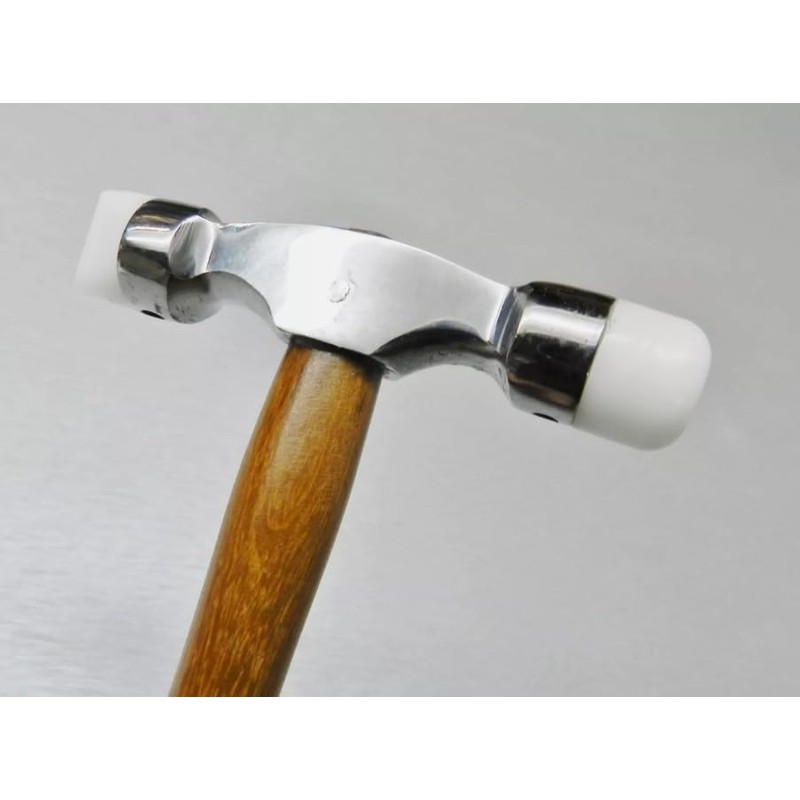 Dual-Head Nylon Hammer, Soft Touch Plastic Tips, Metal Forming Jewellery