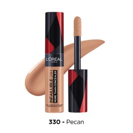 L'Oréal Paris Concealer for covering and refreshing, for an opaque finish and up to 16 hours of hold, Infaillible More Than Concealer, Colour: 330 Pecan, 11 ml.