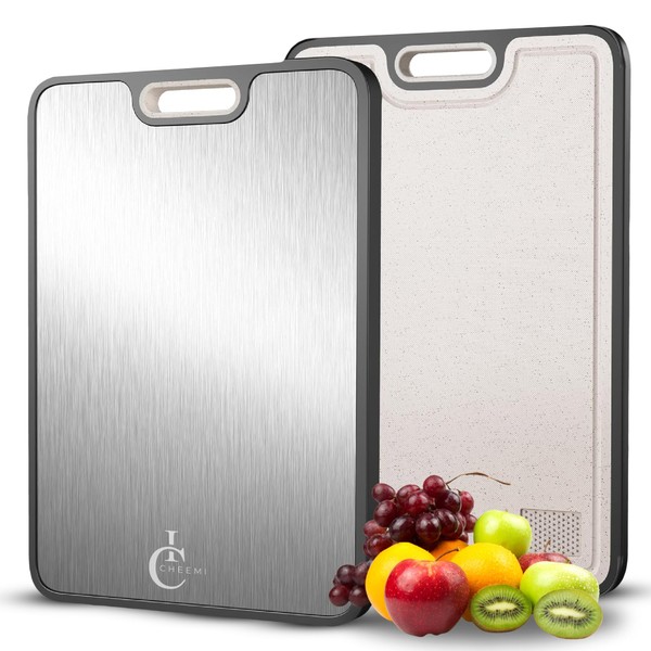 Titanium Cutting Board for Kitchen – Double-Sided, Juice Groove, Non-Slip,
