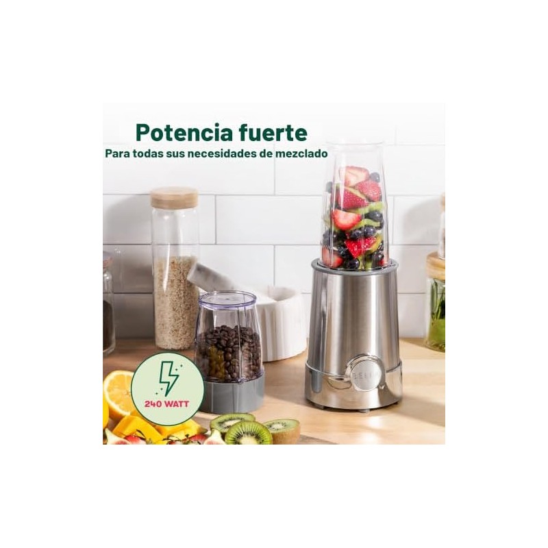BELLA Batidora de cohetes de tamaño personal, perfecta para batidos,