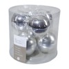 6 Weihnachtskugeln / Christbaumkugeln, aus Glas, 80 mm, glanz/matt, silber