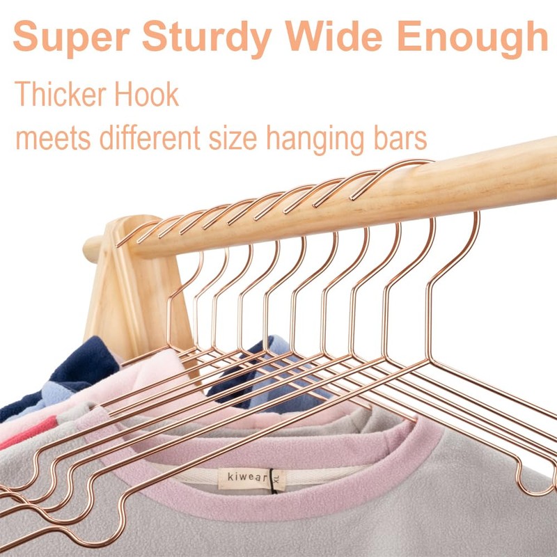 Koobay 16.5" Rose Gold Copper Clothes Hangers - 30 Pack,Heavy