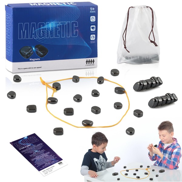 Magnetisches Schachspiel, Tisch-Magnetspiel Schach-Brettspiel, Tragbares Magnet-Steinbrett, Schach-Brettspiel mit Magnetischer Wirkung, Puzzle Checkers Spiel für Familientreffen