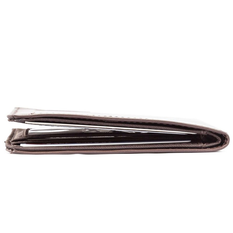 Big Skinny Men's Slimline Leather Bi-Fold Slim Wallet, Holds Up
