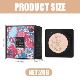 Mushroom Head Air Cushion CC Cream, Moisturising BB Cream, Air Cushion CC Cream, BB Cream for Flawless Make-Up, Full Coverage Make-Up, Durable and Waterproof (Natural)