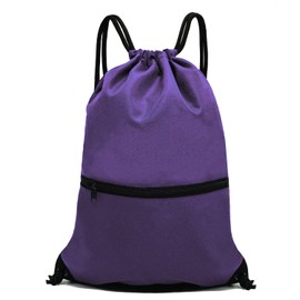 Holyluck - Mochila deportiva para hombre y mujer, con cordón, para gimnasio (blanco, morado, burdeos, negro, azul marino, rojo, azul), Púrpura, One_Size