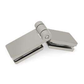 i-Homare Heavy Duty Solid Brass Glass Door Hinges,Shower Room Accessories Glass Shower Door Hinges, (230 Degree) (Brushed Nickel)