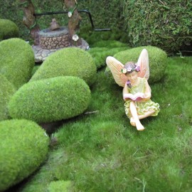 Fairy Girl Reading Mini Figurine Garden Accessory Dollhouse Decor