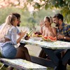 Boao 3 Pcs Vinyl Picnic Table Cover with Bench Cover