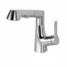 XYBSDBTNR Bathroom Faucet with Pull Out Sprayer, 360° Rotation 2 Modes Faucets for Bathroom, Single Hole Faucet for Bathroom Sink Brass, Bathroom Faucet Single Handle,Black(Chrome)
