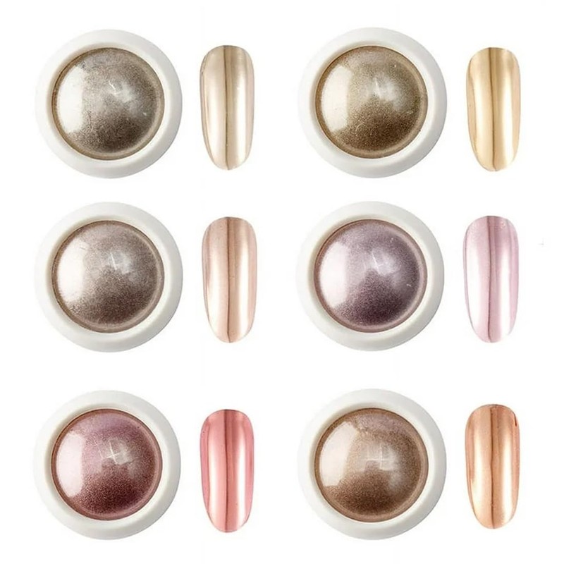 WUSJCOF 6pcs Nail Powder, Spiegel Effekt Chrome Pigmente für Nagelkunst
