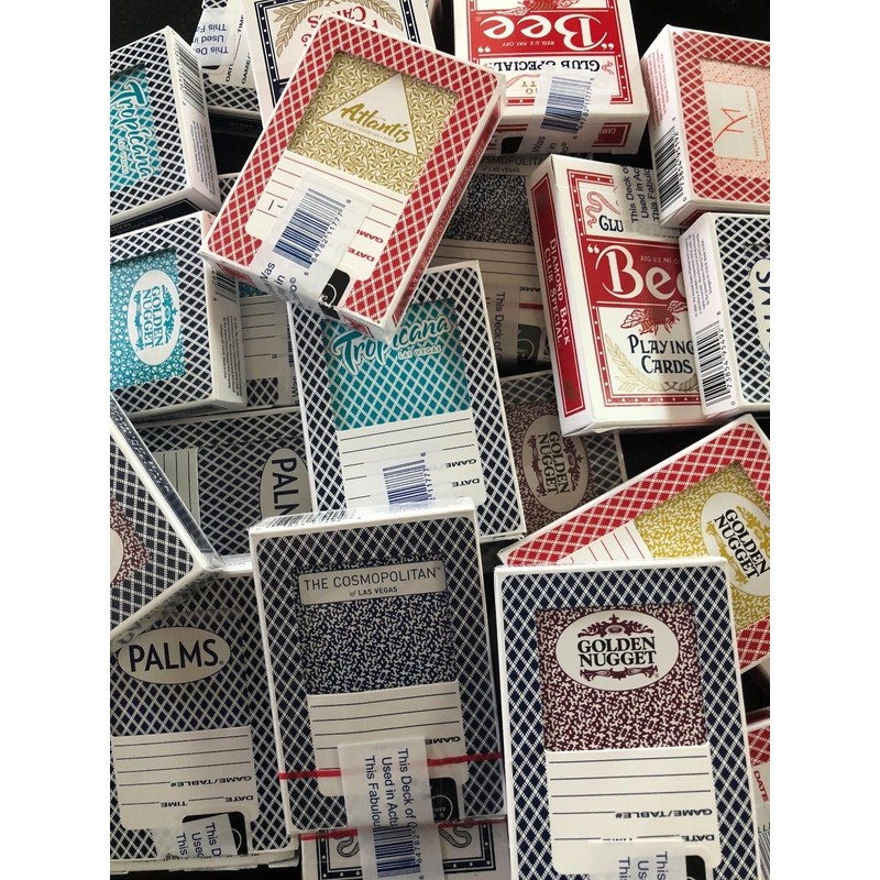 JUSTMIKEO 2 Random Las Vegas Casino Used Playing Cards Deck
