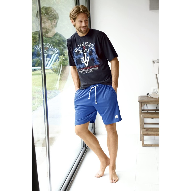 Jan Vanderstorm Charle Men's Sleep Shorts (Pack of 2), blue