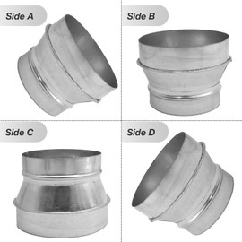 Air Duct Reducer 7" to 6" (180mm to 150mm) Thick 0.5mm Galvanized Steel Round Duct Adapter for Inline Ventilation Systems Connecting Ducts to Fans or Dryer Vents