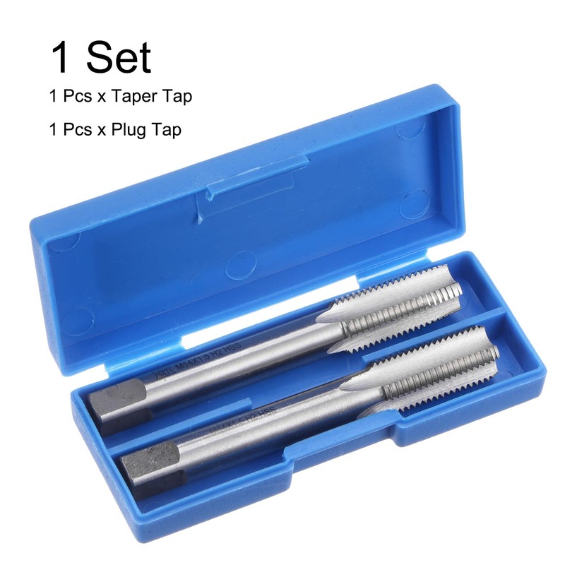 sourcing map 2pcs Metric Hand Tap Set, M14 x 1.5
