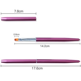 SILPECWEE 1Pc Kolinsky Nail Art Brushes, Acrylic Nail Brush Nail Clean Up Brush Nail Painting Pen UV Gel Builder, Dipping Powder, Poly Gel Extensions Manicure Brushes Salon Accessories