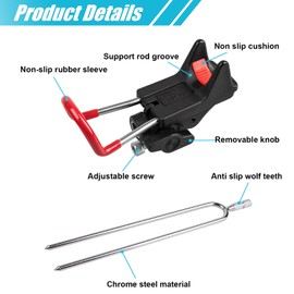 ReeMoo 2Pack Fishing Rod Holders for Bank Fishing, Fishing Pole Holders for Ground, 360 Degree Adjustable Universal Fishing Pole Stand Equipment, Relax Your Hands