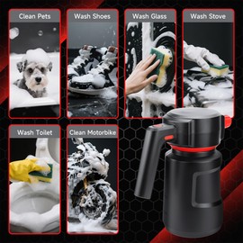 Sylvonette Electric Foam Sprayer - 2L Cordless Battery Powered Pump Sprayer with Smart Protection,Foam Cannon with 150ML Car Wash Soap for Detailing Cleaning