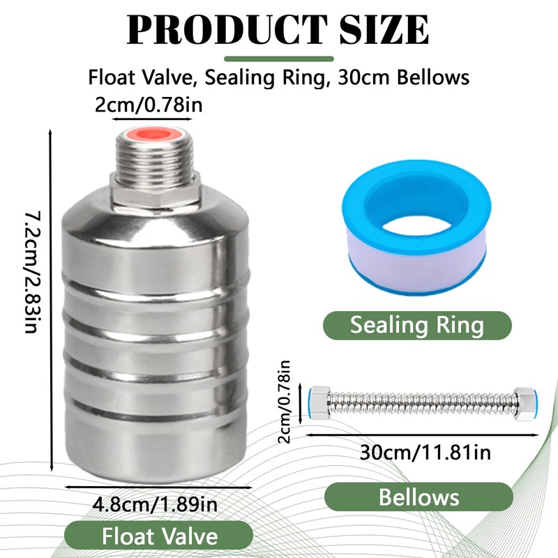 Float Valve for Water Tank Pool 1/2 Inch Automatic Water