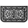 HomeRoots 18" X 30" Black Rubber Scrollwork Outdoor Door Mat