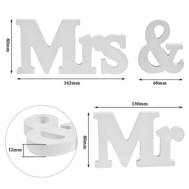 Mr & Mrs Wedding Decoration Photo Props Wooden Letters Sign for Wedding Decoration Bridal Table Decoration Engagement Garden Party Mr & Mrs Sign Decoration Bride and Groom Gifts