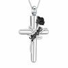 XSMZB Cross Cremation Jewelry for Ashes Human Pet Rose Flower