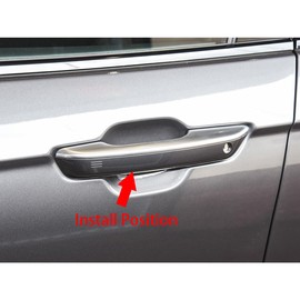 Beautost Fit for Jeep New Grand Cherokee 2024 2025 2026 with Smart Keyhole Door Handle Cover Trims (Chrome)