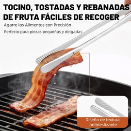 Pinzas de Cocina 9 Piezas Acero Inoxidable, Set de 5 Estilos Pinzas para Cocina con Diferentes Formas, Pinzas para Asador, Parrilla, Barbacoa, Buffet y Servir, Utensilios de Cocina Profesionales