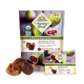 Sunny Fruit Soft Organic Turkish Dried Figs - 6 Bags (30 Individual Portion Packs) | No Preservatives, No Sugar Added | Healthy, Convenient Snack Packs | ORGANIC, NON-GMO, VEGAN, HALAL, KOSHER