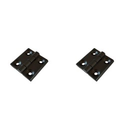 Metal Hinge 50 x 50 mm Folding Hinge Black Screw-On Hinge for Garden, Boat or Mechanical Engineering These Hinges are Versatile Pack of 2