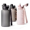 MAMEIDO Drinking Bottle 1 Litre with Straw & Time Marking