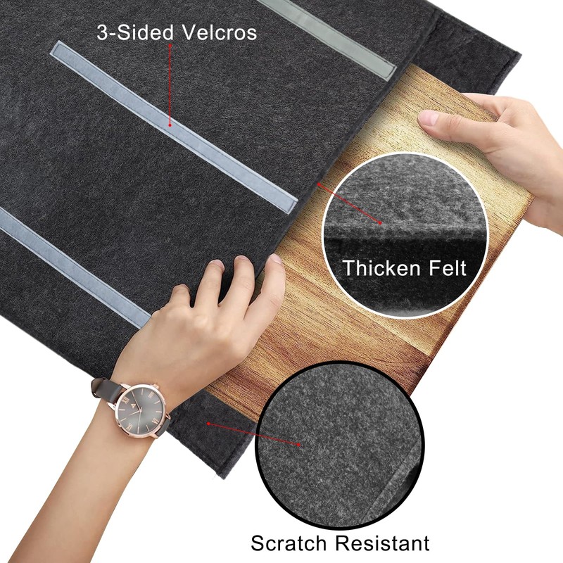 Table Leaf Storage Bag 2 Pack, Extra Thick Padded Felt