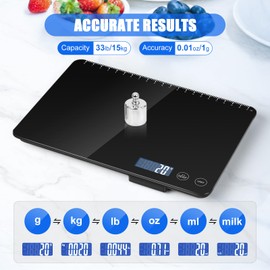 Digital Kitchen Scale, Large Capacity, Easy Tare Function, Large LCD Display, Perfect for Cooking, Baking, and Meal Prep