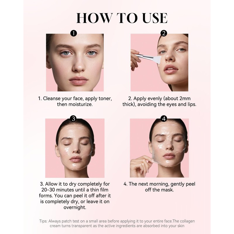 TJE Collagen Night Wrapping Mask, Collagen Peel Off Face Mask