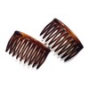 2 x Mini Comb 5.2 x 3 cm Havana Brown