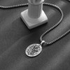 DOTBJ St Christopher Oval Medal Necklace, 925 Sterling Silver Saint