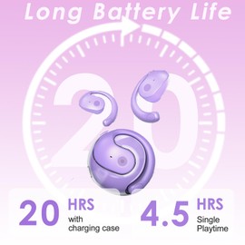 Wireless Ear Hanging Bluetooth Headset,Open Ear Headphones Wireless Bluetooth,Over The Ear Sport Earbuds with Ear Hooks Loops,OWS IPX5 Waterproof Workout Earphones Air-Bone Conduction Earbud Running