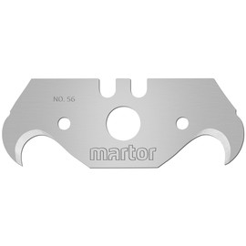martor Replacement Blades, 10 Pieces, SECUNORM 500, 0.4 inch (10 mm) Hook Blade 56