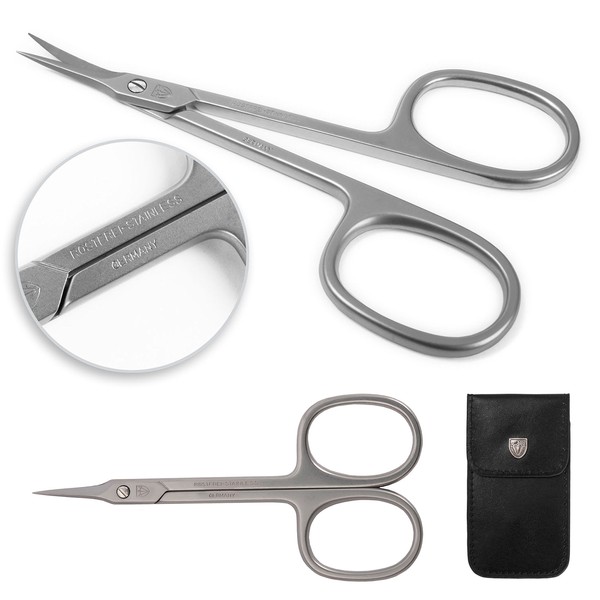 3 Swords Germany - brand quality STAINLESS STEEL INOX CURVED CUTICLE TOWERPOINT SCISSORS manicure pedicure grooming for professional finger & toe nail care by 3 Swords Made in Solingen Germany (90310)