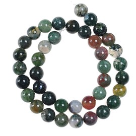 Natural Stone Beads 8mm Indian Agate Gemstone Round Loose Beads Crystal Energy Stone Healing Power for Jewelry Making DIY,1 Strand 15"