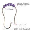 Shower Curtain Rings Hooks Decorative Acrylic Roller Balls Stainless Steel
