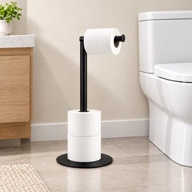 Freestanding Stainless Steel Toilet Paper Holder Bathroom Stand – Modern Rust-Resistant Tissue Roll Rack