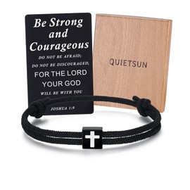 Quietsun Graduation Him Teens Boys Gifts Teenage Confirmation Cross Bracelet Men Christian Baptism Religious Son Cool 12 Year Old Birthday Christmas Stocking Valentines Day Easter Basket Stuffers