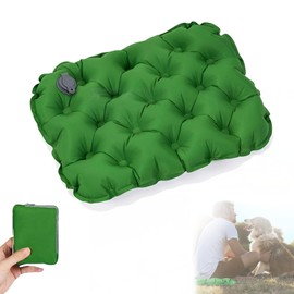 UOEPOWA Inflatable Seat Cushion with Carry Bag, Foldable Travel Cushion for Outdoor, Portable Lightweight Air Sitting Pad for Camping/Office/Wheelchair, Waterproof Stadium Bleacher Mat (Green)