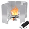 Camp Stove Windshields,12 Plates Stove Windscreen,Folding Aluminium Compact Camping Stove