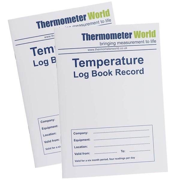 Twin Pack Fridge Temperature Log Book 6 Months Record - Monitor Fridge Freezer Cooking Baking Temperature Food Safety and Hygiene