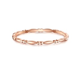 Glanzstücke München Women's Ring 925 Sterling Silver Rose Gold-Plated 18 Carat Silver Ring, 56, Silver