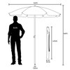 PICNIC TIME 5.5 Ft Portable Beach Umbrella, Lightweight UV Protection